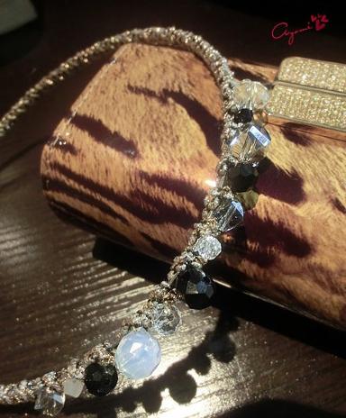 ที่คาดผม ประดับ Rhinestone คริสตัล สลับสีฟ้า ขาว ดำ ประกายระยิบระยับ WDJ0005 