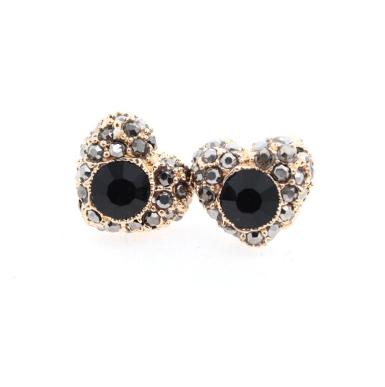 ต่างหูสไตล์เกาหลี ประดับคริสตัล Rhinestones รูปหัวใจสีทำ น่าใส่ค่ะ WDJ0093 