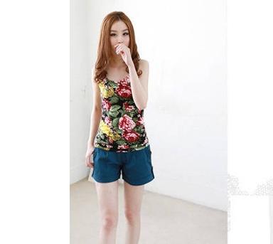 เสื้อยืดแขนกุด พิมพ์ลายดอกไม้หลากสี ผ้านิ่ม เข้ารูป ยืดได้ตามตัว ใส่สวยมากค่ะ WDC0163